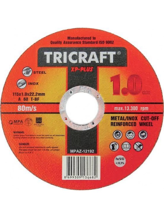 Tricraft Inox Metal Kesici Taş 115x3.0x22 mm 